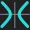 Tiny favicon with mirrored cyan curves on either side of a gray vertical line.