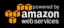 Small “Powered by Amazon Web Services” badge.