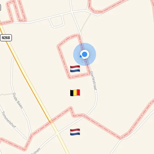 Street-level view from inside a Dutch counter-exclave surrounded by Belgian territory.