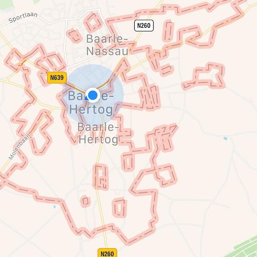 Map of the Belgian exclaves and Dutch enclaves around Baarle-Hertog and Baarle-Nassau.